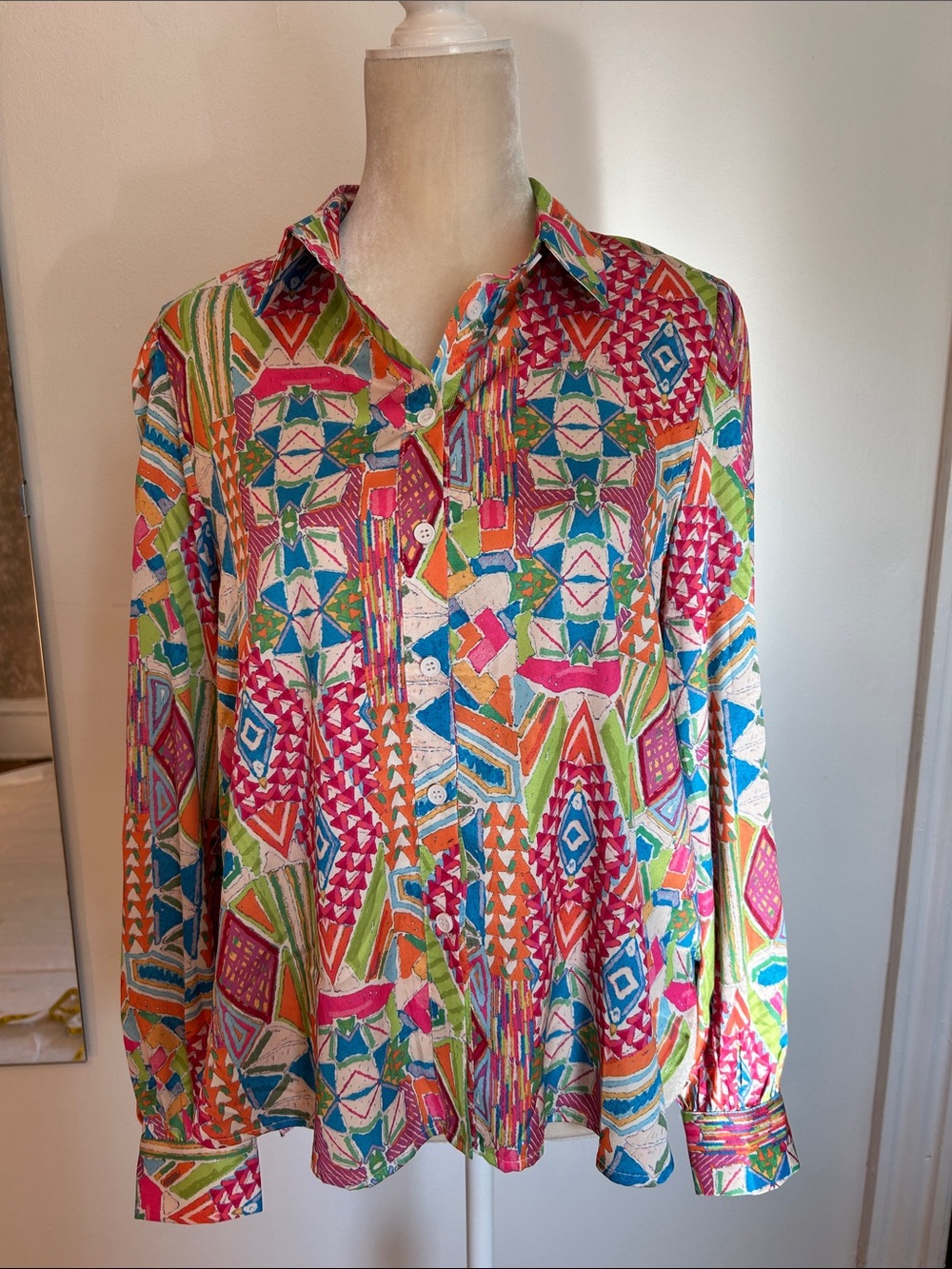 Flying Tomato Multicolor Geometric Button-Down Shirt